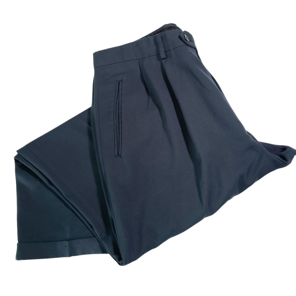 Claiborne 36x28 Dark Teal Pleated Dress Pants Trousers Dark Academia Business
